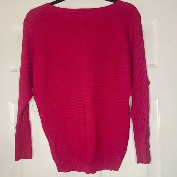 New York & Company Lace-Up Cuff Dolman Sweater - Picture 6 of 9